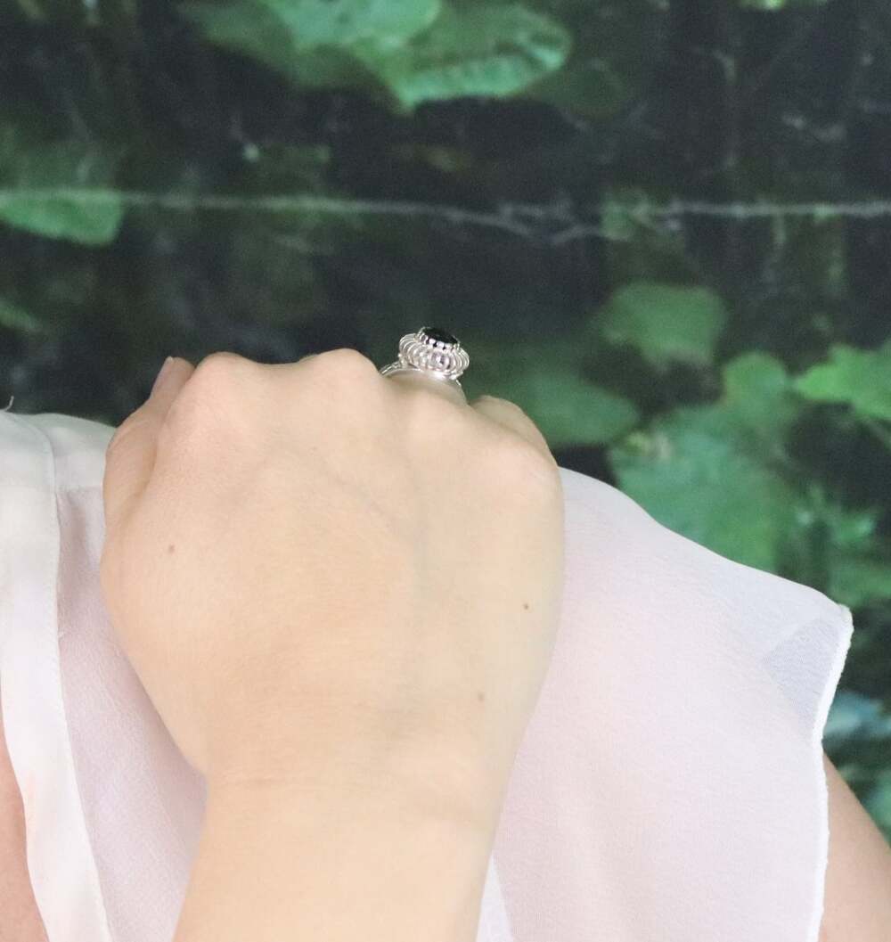 Sterling Silver Sparkly Cubic Zirconia Ring Engagement Ring Size 8 1/4 - Picture 4 of 8
